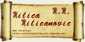 Milica Milicanović vizit kartica